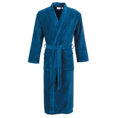 Herrenbademantel CARL ROSS "Velours" Gr. 60, blau (sapphire, night blau), 60/62, Velours, Hausmäntel, Kimono