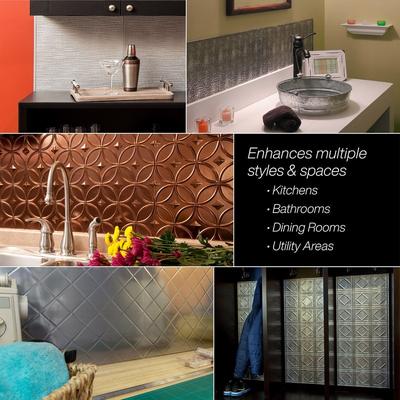 Fasade FASÄDE Current Vertical 4-foot x 8-foot PVC Wall Panel in Polished Copper