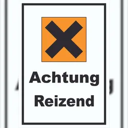 HB-Druck Schild Gefahrensymbol Reizend Kreuz hochkant A2 (420x594mm)