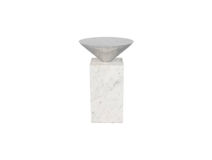 Table d'appoint en marbre blanc Pride