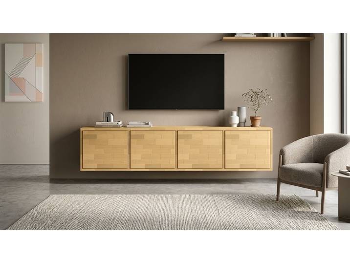 Commode suspendue sur mesure Pickawood Hêtre Naturel huilé