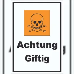 HB-Druck Aufkleber Gefahrensymbol Achtung giftig Totenkopf A9 (37x52mm)