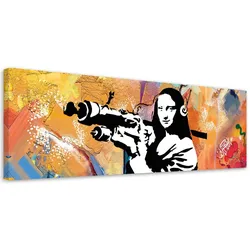 WANDBILD banksy mona lisa und die panzerfaust
