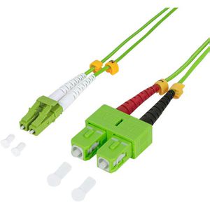 LogiLink Glasfaserkabel FP5LS02, Multimode, LC/UPC auf SC/UPC, Duplex, OM5 (100 Gbit/s), 2 m