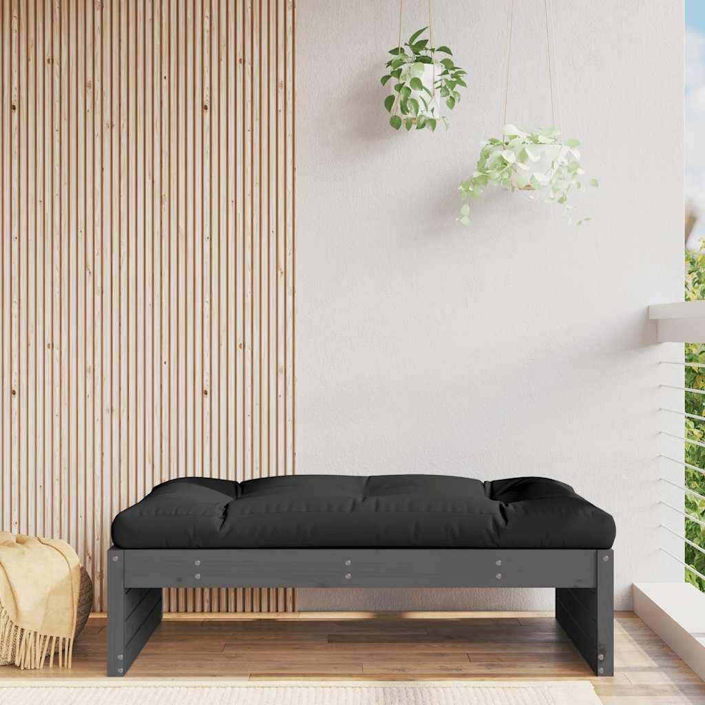Hocker für den Garten aus massivem Kiefernholz mit flauschigem Kissen, robuster und stabiler Struktur für den Außenbereich, modulares Design für Terrasse und Terrasse, mit Ständer