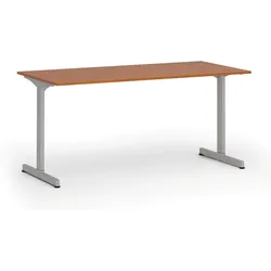 Bürotisch PRIMO BETA, 160x80 cm, graues Metallgestell, Kirschbaum