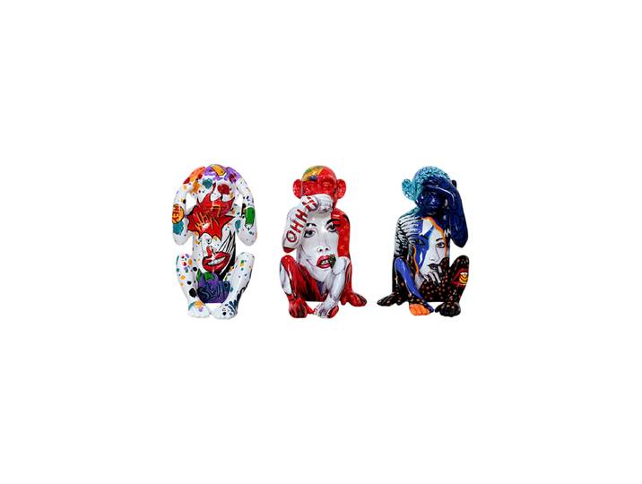 Design Deko-Objekt „Monos Sabios“, 3er-Set Multicolor Schuller
