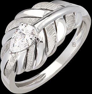 Edenly Panache Ring - Altesse - WeiÃŸgold 18 Karat und synthetischer Diamant