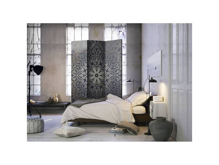 Paravent Iron Flowers Fleece Grau 135 x 172 x 3cm 3-teilig