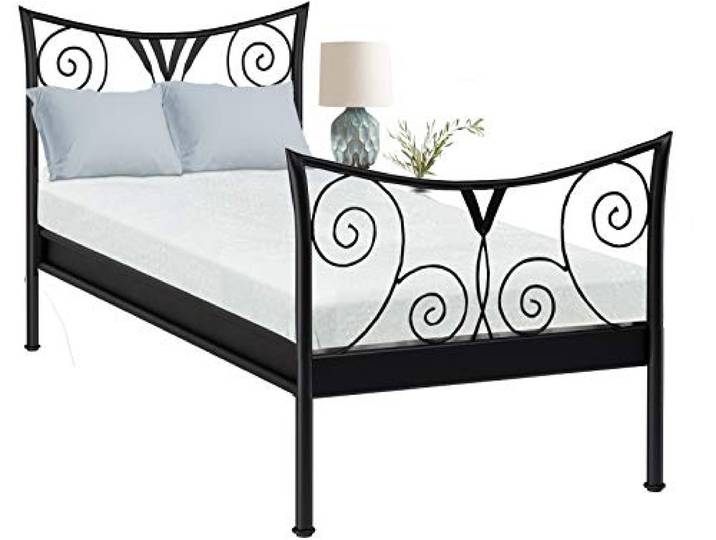 Dorel Home Furnishings Bettgestell 90x200 cm in schwarzem Metall