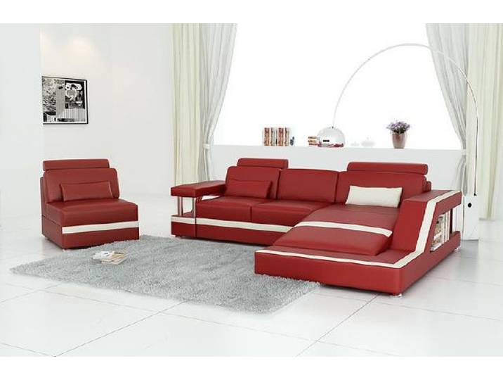 JVmoebel Ecksofa Ledersofa mit USB-Anschlüssen und modernem Design, Made in Europa