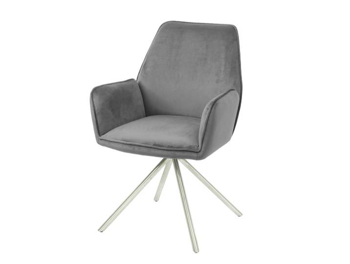 Jamb Esszimmerstuhl Anthrazit, Silber, Anthrazit, Silberfarben, Textil, 60x86x60 cm, Esszimmer, Stuhl