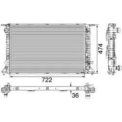 Kühler Motorkühlung MAHLE CR 912 000S für Audi Porsche A5