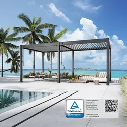 Weide Deluxe Pavillon Terrassenüberdachung Aluminium 3 X 6 M Anthrazit