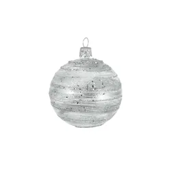 Weihnachtsbaumkugel   , silber , Glas Ø: 7