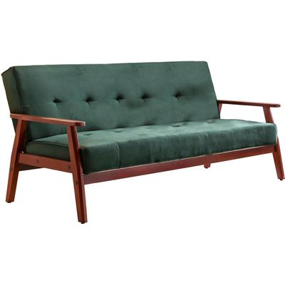 Schlafsofa SALESFEVER "Skagen 3-Sitzer Sofa", grün (tannengrün), B:190cm H:81cm T:85cm, 100% Polyester, Gestell Eukalyptus, Sofas, Schlafsofa, Holzgestell Sofa: Entspannung und Schlaf auf 190cm Breite