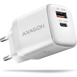 Axagon ACU-PQ30W (30 W, 2 Ports), USB Ladegerät, Weiss
