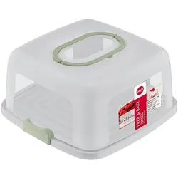 Emsa Kuchenaufbewahrungsbox, Kuchentransportbox, Grün, Transparent, Grau