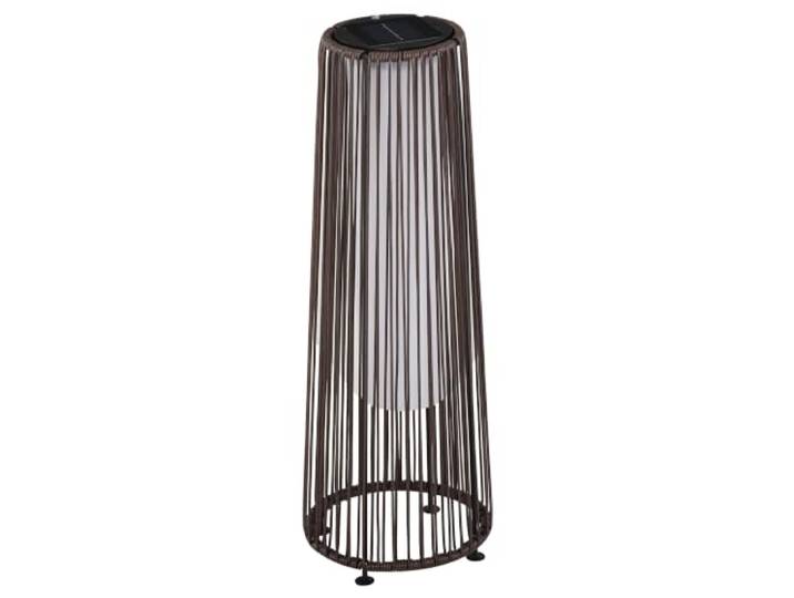 Outsunny Solarlampe Rattan mit Lichtsensor IP44 21,5 x 21,5 x 61 cm Braun Aufladbar LED Solarleuchte, Solarlaterne Spritzwassergeschützt, Outdoor Lampe, Wegbeleuchtung für Garten Balkon Außen Hof