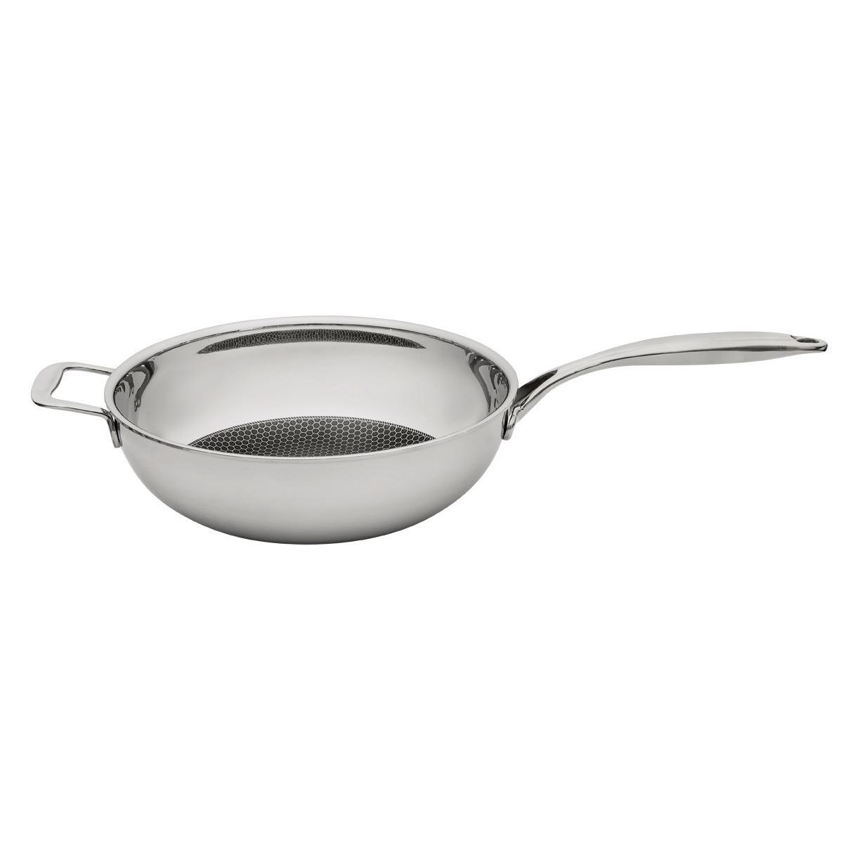 Heirol Pro Steelsafe Wok Pan, Stainless Steel + Non-Stick Coating, 28 cm (Bratpfanne, Edelstahl, 28 x 10 cm) (39118211)