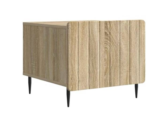 Couchtisch Sonoma Eiche 49 x 50 x 42 cm Engineering Holz Doppeldesign, unteres Regal, Arbeitsplatte für Dekoration, technisches Holz, Wohnzimmer und Büro
