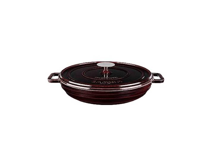 Sallys 'Samira' Deluxe Gusseisentopf - Robustes und Hochwertiges Kochjuwel für Perfektes Garen - für 2,2 Liter Inhalt, für alle Herdarten und ofenfest bis zu 250 Grad (Plum Purple Majolika)