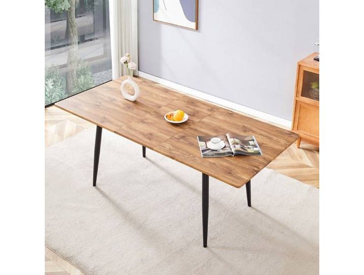 CollaHausse Table à Manger Rectangulaire Extensible 150/190 5cm Style Industriel 6-8 Personnes Bois