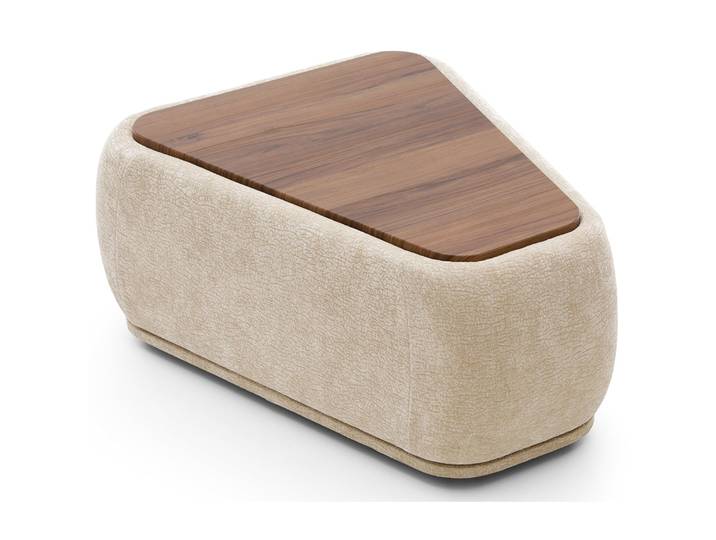 Modulares dreieckiges Hocker-Element mit Platte Bommo, beige