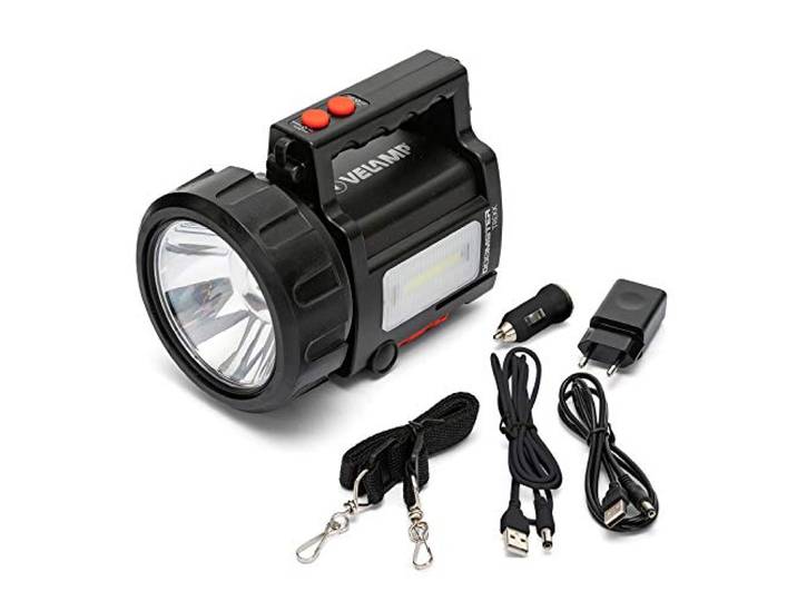 Velamp Doomster Trekk: 10W LED Oplaadbare Spot + Lantaarn + Powerbank