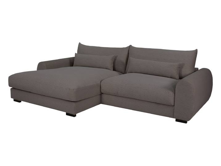 Ecksofa grau Cord 265 x 180 cm OT links - MARK