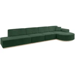 ECKSOFA Ottomane Rechts ARRIO-L3 - 413x171x83 cm Grün