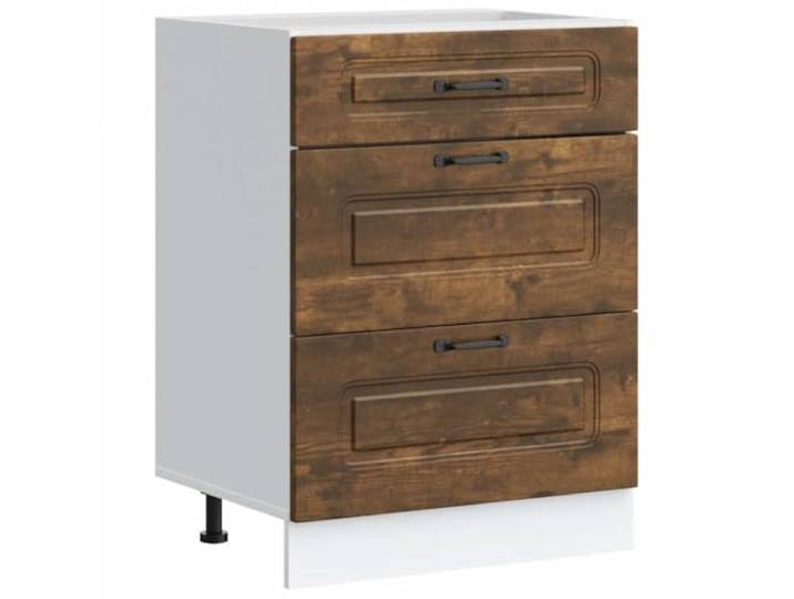 HKTMGDNG Küchenunterschrank Kalmar 60x46x81.5 cm Räuchereiche Kompakter Küchenbeistellschrank aus langlebigem Holzwerkstoff mit höhenverstellbaren Füßen für flexible Küchenzeilen.