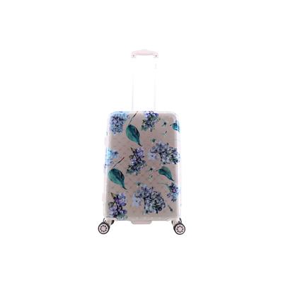Koffer ELLE "Floret", Gr. B/H/T: 45cm x 68cm x 27cm, beige (flieder), bedruckt, Koffer, aus ABS-Materialien