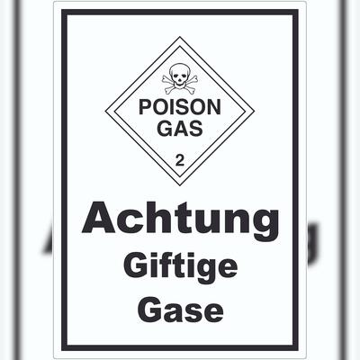 HB-Druck Aufkleber Giftige Gase Poison Gas Totenkopf A6 (105x148mm)