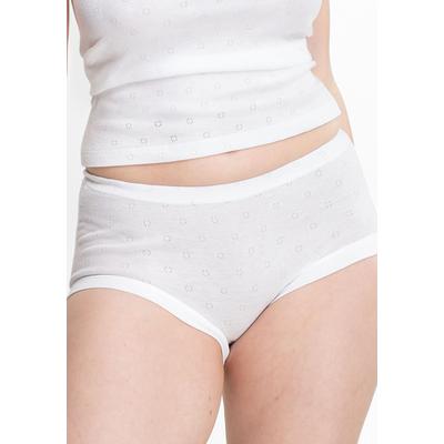 Taillenslip SPEIDEL "Nina", Damen, Gr. 40, weiß, Jacquard, 100% Baumwolle, gemustert, leicht durchscheinend, unifarben, Unterhosen Taillenslip, bequem, weich, elastisch, Baumwolle