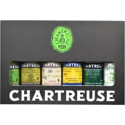 6  Chartreuse Likör - Miniflaschen im Etui - (6 Fl. x 3cl) - 0.18L