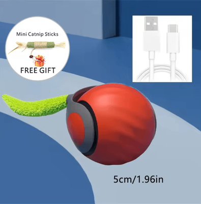 Inspire Picks Smart Rolling Catnip Chase Ball USB Rechargeable Interactive Cat Toy orange Tt
