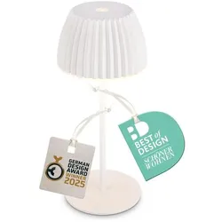 Briloner, Tischlampe, Brilo unplugged RIFFLE Akku Mini Tischleuchte mit Lichtkante - Weiss (150 lm)