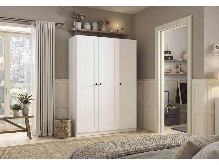 Drehtürenschrank Skagen 136cm Weiß Classic