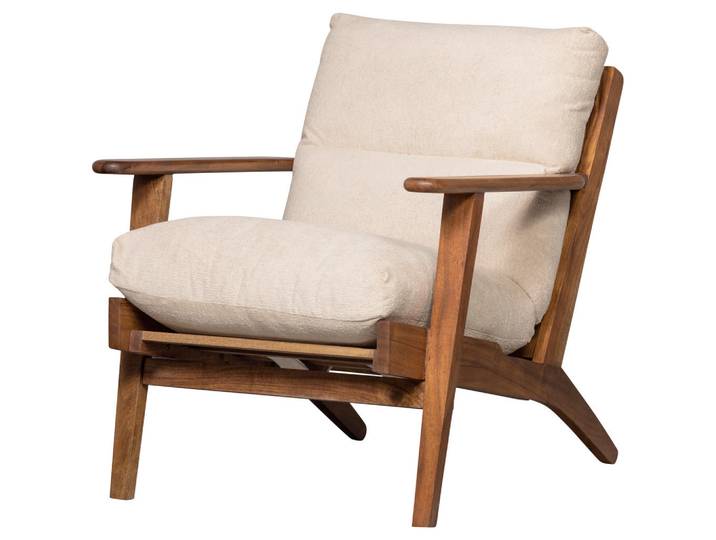 Livetastic Sessel Houston, Naturfarben, Akazie, massiv, 71x86x71 cm, abwischbar, Wohnzimmer, Sessel, Sonstige Sessel