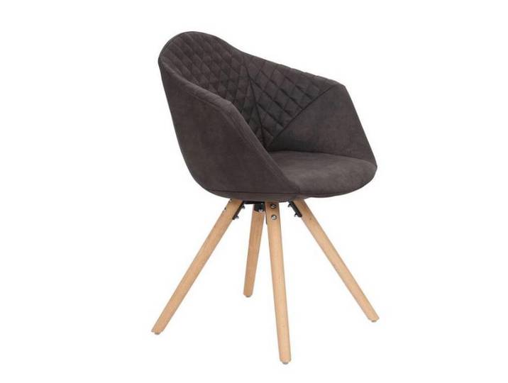 Schalenstuhl Chadwick Schwarz gepolstert 2er-Set