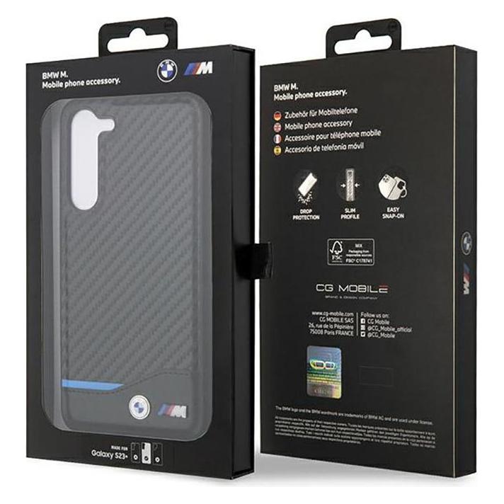 BMW BMHCS23M22NBCK S23+ S916 czarny/black Leather Carbon (Samsung Galaxy S23+) (BMW000537-0)