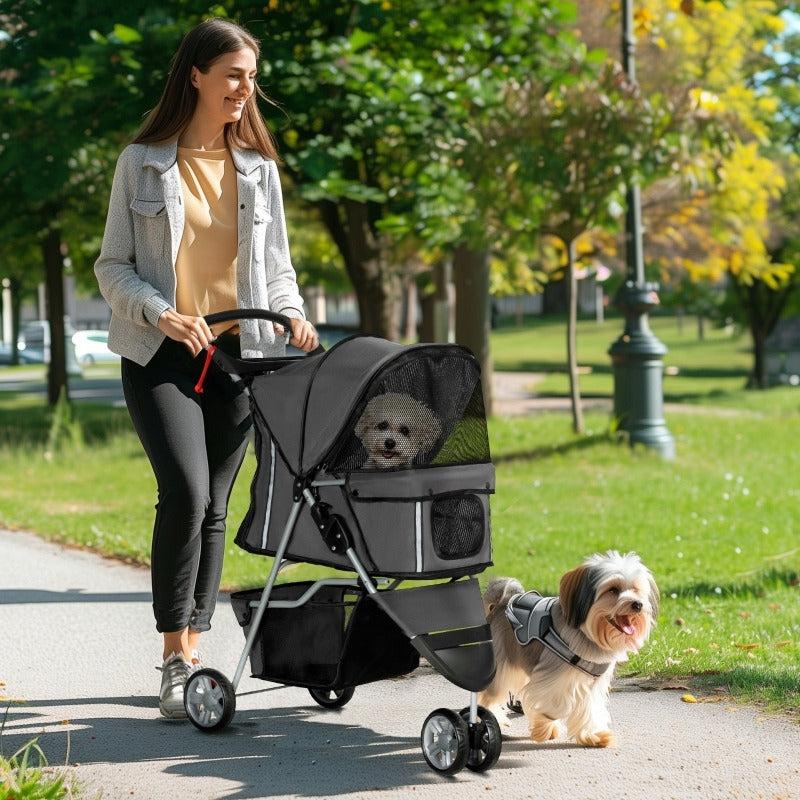 Tragbarer Tierwagen mit klappbarem Design und verstellbarer Höhe