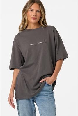 O'Neill s Linear Scape Oversized T-Shirt in Washed Black, Size Medium