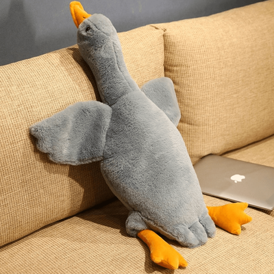 Playful Picks Giant Furry Duck Plush Toy Cozy Giant Furry Plush For Kids & Teens gray 50cm