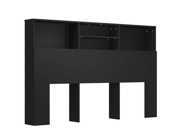 Armoire de tête de lit bois noir 160x19x103,5 cm