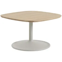 Muuto Soft Couchtisch, 70 x 70 cm, eiche massiv / grau