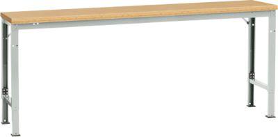 Manuflex Grundtisch UNIVERSAL Spezial, 2000 x 800 mm, Multiplex natur, lichtgrau