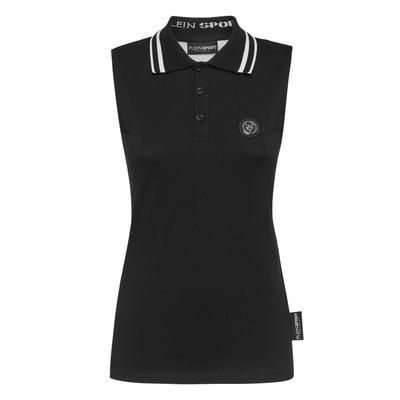 T-Shirt PLEIN SPORT "Rundhals-T-Shirt", Damen, Gr. XS, schwarz (02, schwarz), Obermaterial: 100% Baumwolle, Shirts T-Shirt