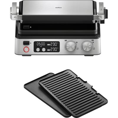 Kontaktgrill BRAUN "MultiGrill 7 CG 7040 - 3 Kochpositionen, bis 230C, 12 Burger Patties", schwarz (premium schwarz, edelstahl), B:31,5cm H:17,3cm T:36,5cm, Kontaktgrill_Standgrill_Tischgrill_Teppanyakigrill, Spülmaschinenfeste Platten + individuell...